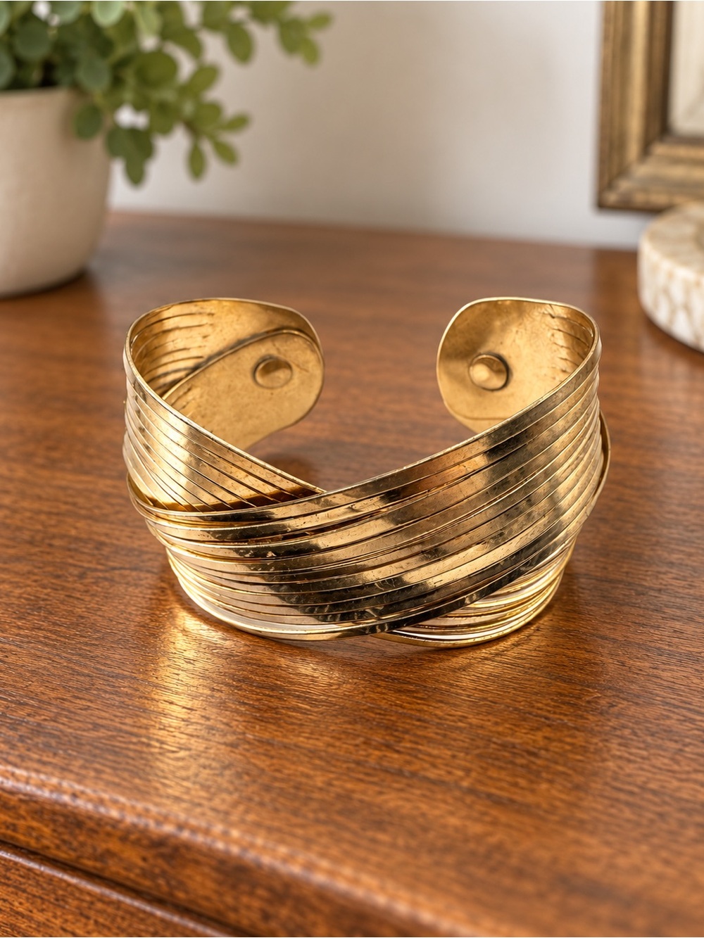 6/$25 - Pomina  Gold-Tone Multi-Strand Cuff Bracelet BN4po